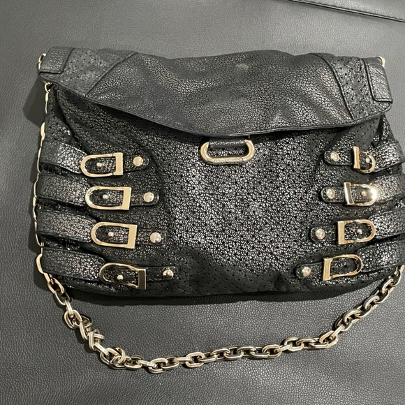 Jimmy Choo Small Blythe Black Leather Shoulder Bag - Picture 7 of 13